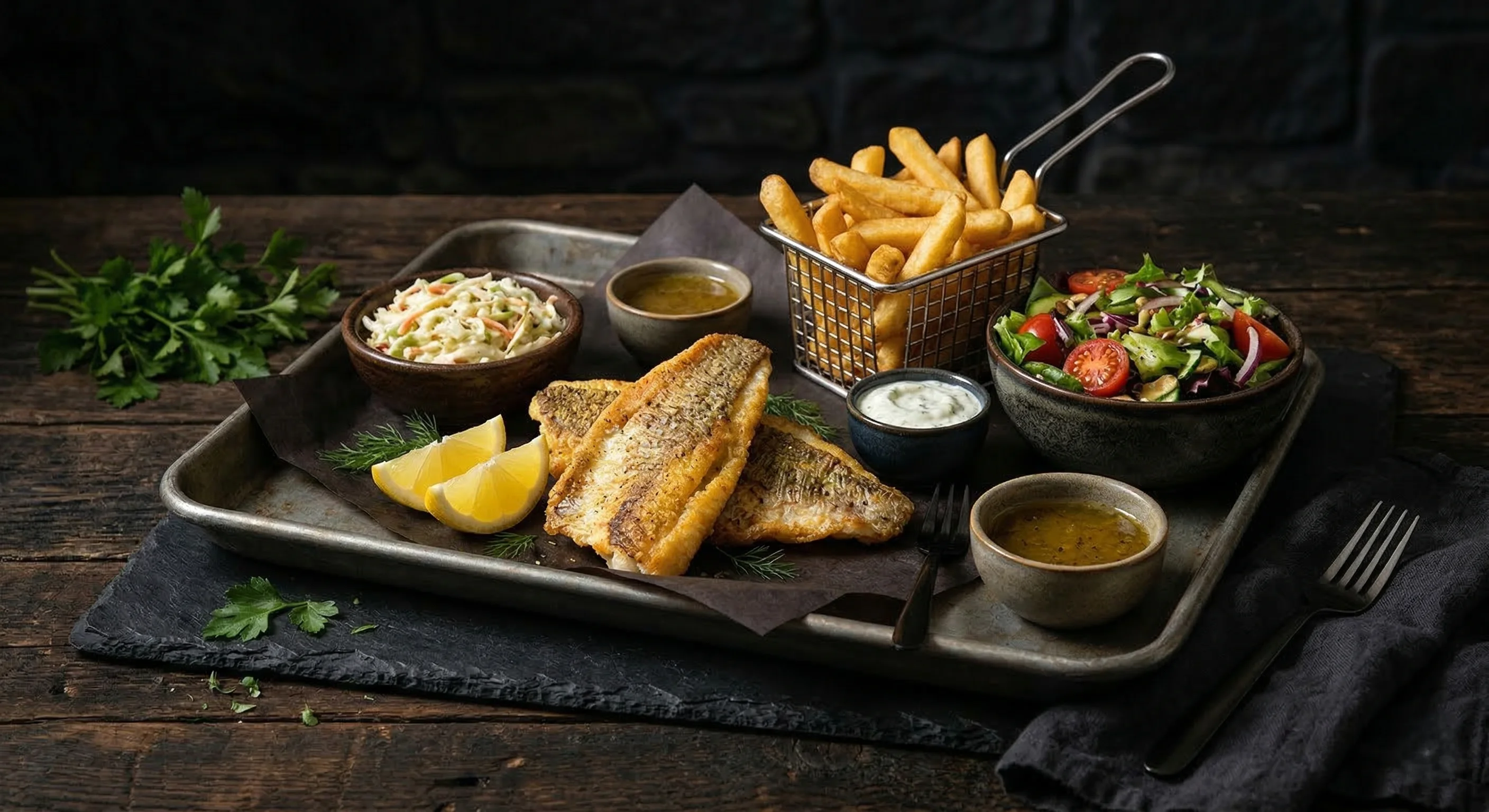 Perch Dinner with crispy Lake Erie perch at London Hometown Grill, St. Thomas, ON